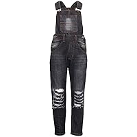 Kids Girls Denim Dungaree Ripped Black Jeans Overall Fashion Jumpsuits 5-13 Year