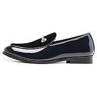 Fashion Loafers Men Dress Suede Patent Leather Driving Flats Slip on Moccasins Casual Shoes