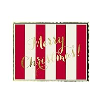 Graphique Merry Christmas Holiday Cards | Pack of 15 Cards with Envelopes | Christmas Greetings | Gold Foil Accents | Boxed Set | 4.75