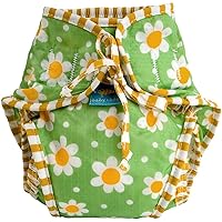 Kushies Baby Unisex Swim Diaper, Green Daisy Print, Small