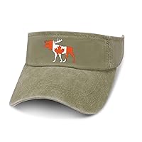 Canada Moose Leaky Top Denim Hat Print Sun Visor Hat Baseball Cap Golf Hat for Adult