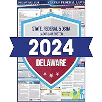 2024 Delaware State and Federal Labor Laws Poster - OSHA Workplace Compliant Includes FLSA FMLA and EEOC Updates - All in One Required Compliance Posting 24
