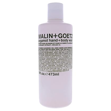 Malin + Goetz Essential Bergamot Hand + Body Wash—purifying, hydrating hand + body wash for men + women. for all skin types, even sensitive. No stripping or irritation. Cruelty-free + vegan