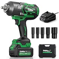 Cordless Impact Wrench 1/2 Inch, High Torque 1200 Ft-lbs Brushless Impact Gun, 20V Power 4.0 Ah Battery, Fast Charger, 5 Pcs Sockets and Tool Box Kit