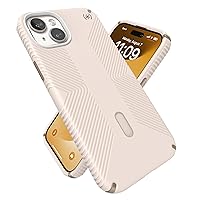 Speck iPhone 15 Plus Case - ClickLock No-Slip Interlock, MagSafe, Drop Protection Grip - for iPhone 15 Plus iPhone 14 Plus 6.7 Inch Phone Case - Presidio2 Grip Bleached Bone/Heirloom Gold/Hazel Brown