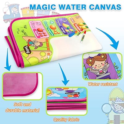 hony Aqua Magic Mat for Kids - Water Drawing Mat Doodle Board Coloring Mat  Educational Toys - Painting Writing Mat Bring Magic