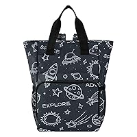 Space Rockets Diaper Bag Backpack for Baby Girl Boy Large Capacity Baby Changing Totes with Three Pockets Multifunction Travel Diaper Bag for Picnicking