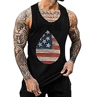 Mens American Flag Tank Tops Independence Day Sleeveless Tee Shirt Breathable Gym Workout Patriotic 4th of July Tees