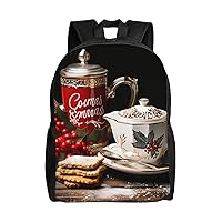 Christmas Tea Time Laptop Backpack Water Resistant Travel Backpack Business Work Bag Computer Bag For Women Men