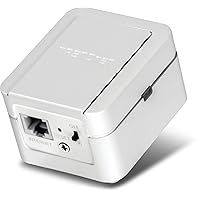 TRENDnet TEW-737HRE N300 20 DBM, High Powered Universal Wireless Range Extender, Wi-Fi Repeater, Wall Plug, Plug and Play, Ethernet Port, One Touch connection (WPS), Smart Signal Indicator LED,IP V6, On/Off Power switch, TEW-737HRE