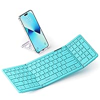 Seenda Foldable Bluetooth Keyboard for Travel, Folding Keyboard with Number Pad, Full-Size Portable Keyboard Mini Rechargeable Wireless Keyboard - Sync Up to 3 Devices
