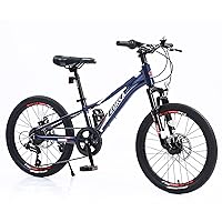 20/24 Inch Bike Girls Boys Mountain Bike, 7 Speeds Teen Mountain Bikes, Aluminium Alloy Frame Bicycle for Boys Girls
