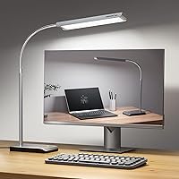 LED Desk Lamp for Home Office, 750LM Eye-Caring Reading Desk Light, 12W Gooseneck Lamp for Desk, Touch Table Lamp with 3 Timer Function, 60 Lighting Modes, Bright Desk Lamps for Study