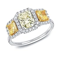 Diamond Wish 14k White Gold Radiant-Cut 3-Stone Halo Engagement Ring (2 cttw, L-M, SI1-SI2)