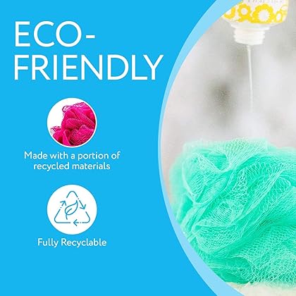 6-Pack Eco-Friendly Loofah/Loofa/Mesh Bath and Shower Sponge - Loufa/Luffa/Lufa/Poof/Pouf - Loofahs/Loofas for Men and Women - Bulk Body Puffs - by IMPRESA