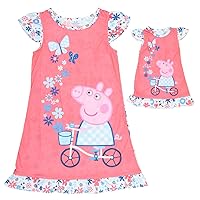 Seven Times Six Peppa Pig Toddler Girls Spring Bicycle Nightgown with Matching Gown for 18