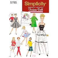Simplicity Vintage Fashion Doll Clothing Outfits Sewing Patterns for 11.5'' Dolls