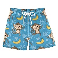 Cute Boys Swim Trunks with Mesh Lining Toddler Swimwear Bathing Suit Quick Dry for Kids Adjustable Waist 2T-16