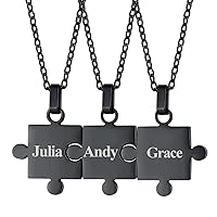 Puzzle Matching Necklace Personalized Custom BFF Pendant Necklaces Set for Women Men Family/Team/Classmates Names Jewelry