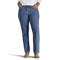 Lee Women's Plus Size Relaxed Fit All Cotton Straight Leg Jean