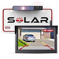 Solar Wireless Backup Camera with 3Mins DIY Installation, Rechargeable  Battery Back Up Camera for Cars with Super Night Vision, 5 Car Monitor  Hitch