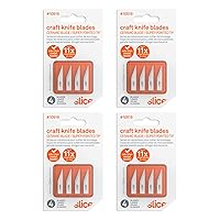 Slice 10519-CS Straight Edge, Pointed Tip Craft Blade, Finger Friendly Ceramic Blade, Lasts 11x Longer Than Metal,Pack of 24