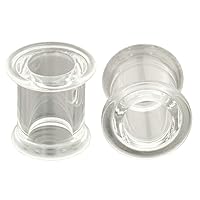 Pair of Clear Pyrex Glass Double Flared Eyelets