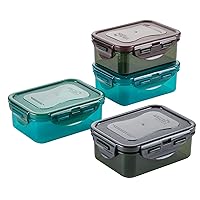 ECO Food Storage Containers/Bin Set/BPA-Free/Dishwasher Safe, Rectangular, 4 Piece - Rectangle, Assorted Colors