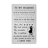 to My Husband Gifts from Wife - I Love You Wallet Card for Men Him Valentines Birthday Anniversary Romantic Gift