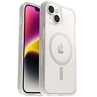OtterBox iPhone 14 & iPhone 13 Symmetry Series+ Case - STARDUST (Clear/Glitter), ultra-sleek, snaps to MagSafe, raised edges protect camera & screen