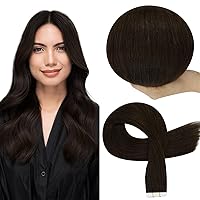 Full Shine Dark Brown Tape In Hair Extensions Human Hair Virgin Hair Extensions Tape In 18 Inch Tape In Extensions Human Hair 25 Gram Human Hair Extensions Tape In 10pcs Invisible Hair