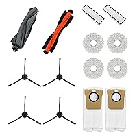 Vacuum Accessories Kit Set Compatible with Dreame X20pro X20plus Robotic Vacuum Cleaner Replacement Parts, 1 Rubber Brush + 1 Main Brush + 4 Side Brushes + 2 Filters + 4 Rags + 2 Dust Bags