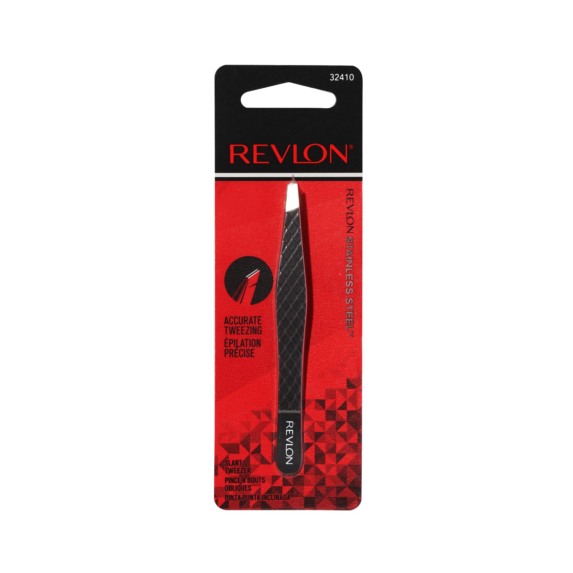 Revlon Expert Eyebrow Hair Removal Tweezer, Tweezers for Men, Women & Kids, Stainless Steel