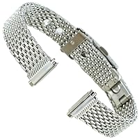 12-14mm Speidel Adjustable w/Eyelets Solid Mesh Stainless Steel Watch Band 1817