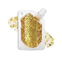 TEOYALL Gold Long Lasting Body Glitter Gel, Holographic Chunky Hair Face Sequins Glitter Gel Singer Concerts Festival Rave Accessories (Gold)