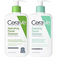 CeraVe Foaming Facial and Hydrating Cleanser, 12 Fl Oz (Pack of 2)