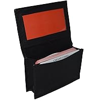 Leather Credit Card & Id Holder Slim Design Black Men's Wallet Leatherboss (Black)