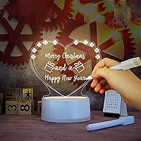 Note Board Creative LED Night Light USB Message Board Holiday Light with Pen Gift for Children Girlfriend Decoration Night Lamp (A)