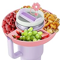 Stanley Cup 30 oz Snack Bowl with Handle, Compatible with Stanley Cup 30 oz Snack Bowl with Handle, Reusable Snack Bowl, Stanley Accessories, Silicone (Pink Snack Bowl)