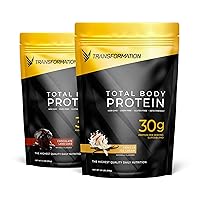 Transformation Chocolate & Vanilla Protein Powder | 30G Multi-Protein Superblend | Collagen Peptides, Egg White & Plant Blend | MCT Oil | BCAA Amino Acids | Probiotics & Enzymes | Low Carb Shake