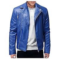 Leather Jacket For Mens Long Sleeve Stand Collar Zip Up Jackets Fall Pu Windbreaker Big And Tall Lightweight Coats
