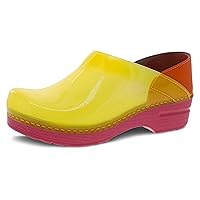 Dansko Professional Translucent Yellow 11.5-12 M US Slip-On Clogs for Women - Rocker Sole and Arch Support for Comfort - Jelly-Soft, Candy-Colored Shell