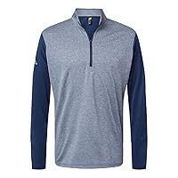 adidas Mens Heather Block Print Quarter-Zip Pullover