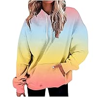 Hoodies for Women Fashion Tie Dye Sweatshirts Loose Fitting Pullover Sweater Top Oversized Casual Active Blouse