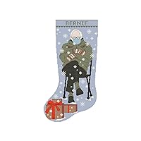 Personalized Christmas Stocking Cross Stitch Patterns PDF, Counted Modern Easy DMC Holiday Stockings, Funny Bernie Sanders Cross Stitch, Simple Animal Design for Beginner DIY, Digital Download