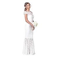 Dreamy Sistaglam White Lace Wedding Dress Off Shoulder