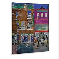 Romar Bearden Metropolitan Museum of Art Collage Abstract Art Painting Poster Canvas Poster Wall Art Decor Print Picture Paintings for Living Room Bedroom Decoration Frame-style 12x16inch(30x40cm)