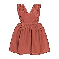 RuffleButts® Baby/Toddler Girls Printed Pinafore Cross-Back Sun Dress, Short Sleeve/Sleeveless Styles