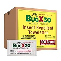 CoreTex Bug X 30 Mosquito, Tick, & Insect Repellent Wipes with 30% DEET - Pack of 300 Single-Use Bug Repellent Wipes for 7 Hours of Protection - Protects Against 12 Types of Insects