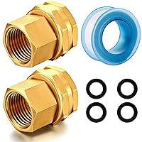 Ice Maker Water Line Brass Tube Fitting, 3/8 Male x 1/4 Compression - (2  Pack)